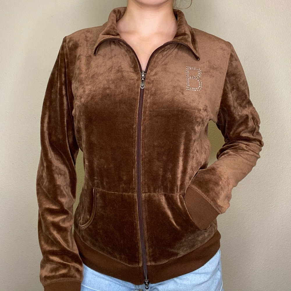 ♥️BROWN BCBG VELOUR COLLARD JACKET♥️